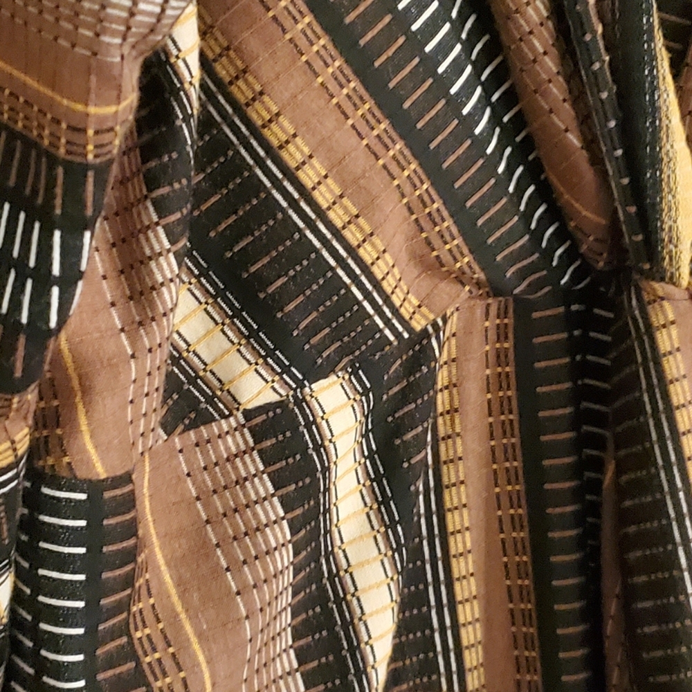 Maeve Striped Midi Dress in Brown, Black, Cream - Picture 14 of 15